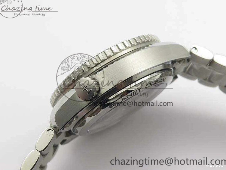 0103 Planet Ocean Master Chrono SS OM 1:1 Best Edition Black Dial On SS Bracelet A9900 V Fashionable 8113